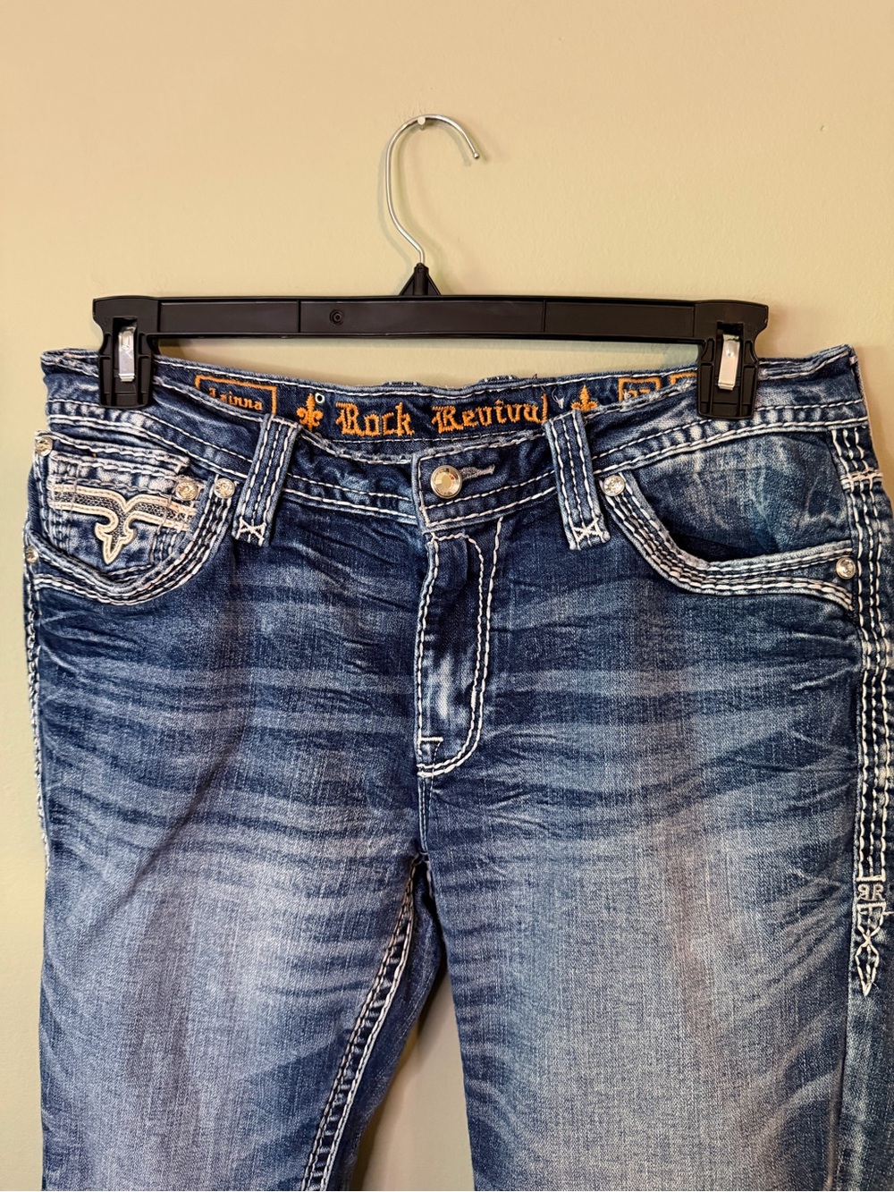 Gorgeous Rock Revival Lainna Ankle Skinny Jeans Embellished Pockets 26” Inseam - Picture 5 of 8